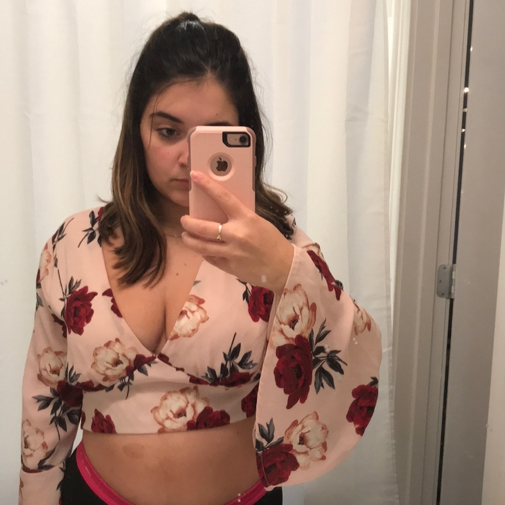 Charlotte Russe size M floral deep cut shirt